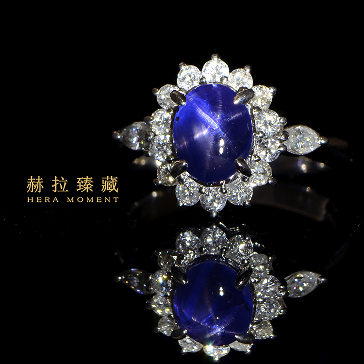 HERAMOMENT\/赫拉臻藏 PT900星光蓝宝石戒指