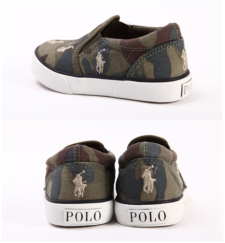 polo ralph lauren/拉夫劳伦马球 小中童男款儿童休闲鞋帆布鞋