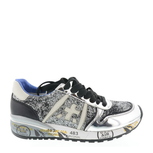 premiata/premiata 女士 系带搭扣 闪亮鞋面 logo点缀 拼接 运动鞋 br