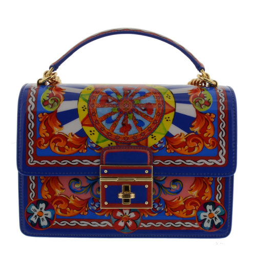 dolce&gabbana/杜嘉班纳 女士丰富花纹印花小牛皮单肩包 br