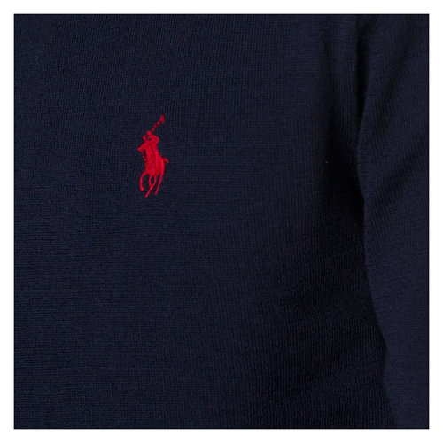 Ralph Lauren logo,La Prairie logo ralph lauren/拉夫劳伦 男士 羊毛 logo绣花点缀 针织衫 vs