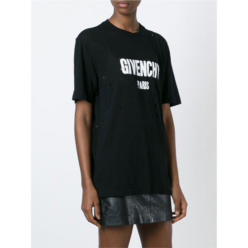 givenchy/纪梵希 女士 纯棉 logo印花 破洞处理 短袖t恤 al