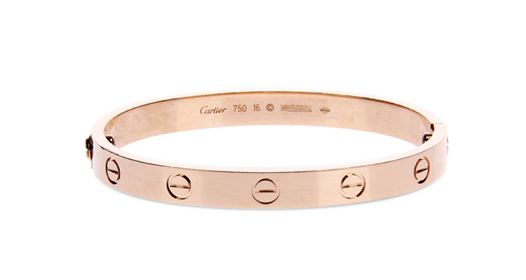 cartier(卡地亚) love系列玫瑰金手镯16