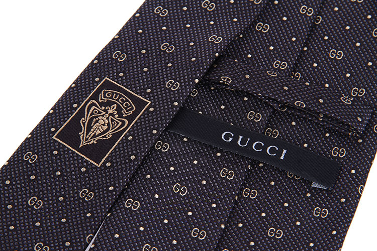 gucci(古驰) 黑色系金色logo领带