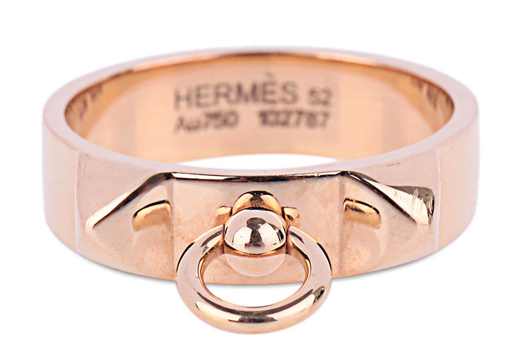 hermes(爱马仕 18k玫瑰金cdc戒指52#旗舰店 _网上商城hermes(爱马仕)