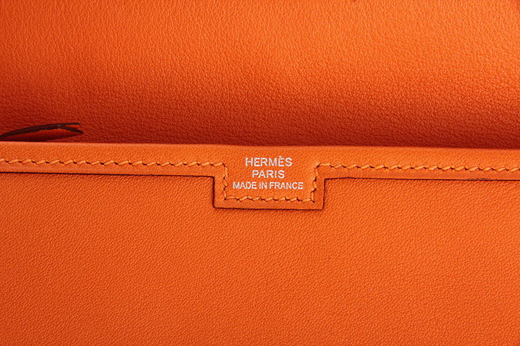 hermes(爱马仕) 橘色皮质手包