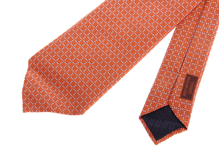 HERMES爱马仕领带】HERMES(爱马仕) 橘色Logo领带【正品价格图片】 - 寺库网