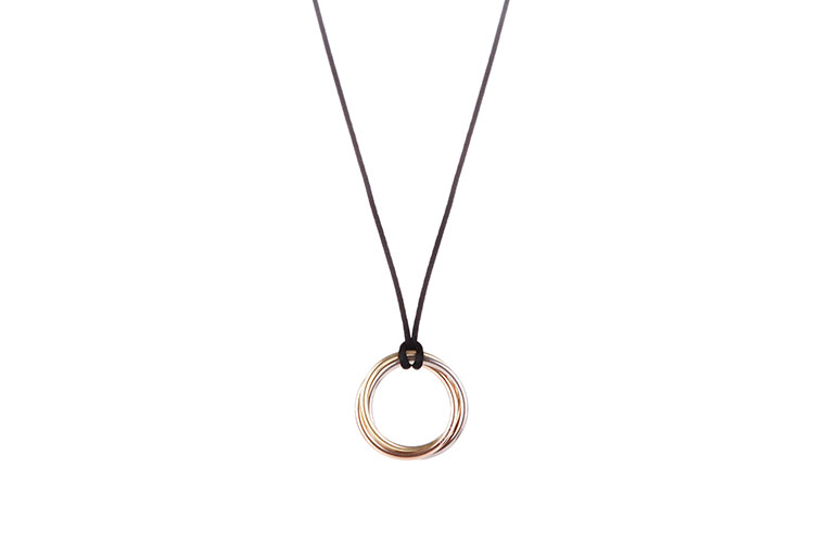 cartier(卡地亚 18k三色金三环吊坠
