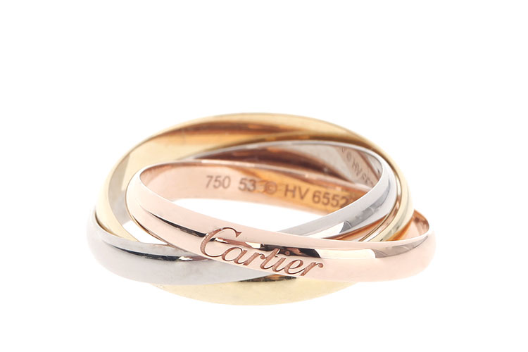CARTIER(卡地亚) #三色金三环戒指53#