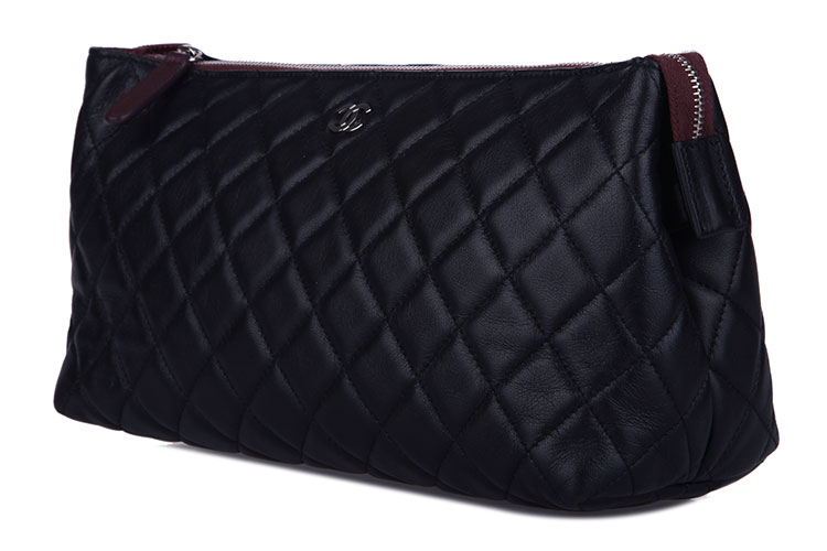 CHANEL(香奈儿) 黑色皮质化妆包【正品 价格