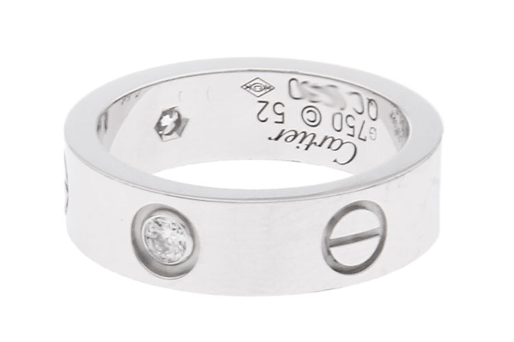 cartier(卡地亚) cartier(卡地亚)18k白金三钻戒指52