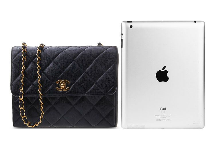 chanel(香奈儿) 黑色皮质中古单肩包