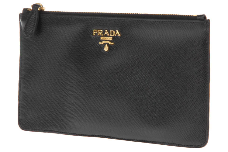 prada(普拉达) 黑色皮质拉链手包