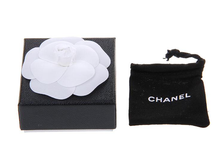 chanel(香奈儿 银色双c水钻耳钉