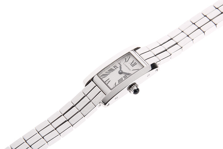 CARTIER(卡地亚) 坦克系列全<em>白金女士</em>石英腕