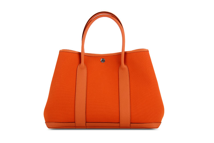 hermes(爱马仕 橘色帆布手提包