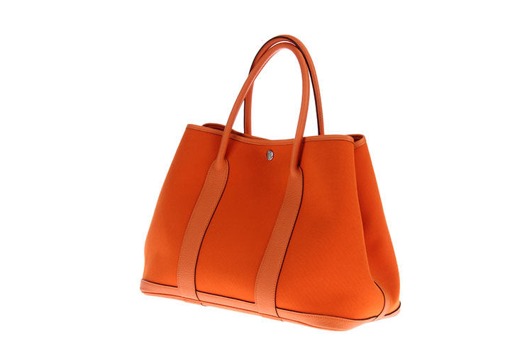 hermes(爱马仕 橘色帆布手提包