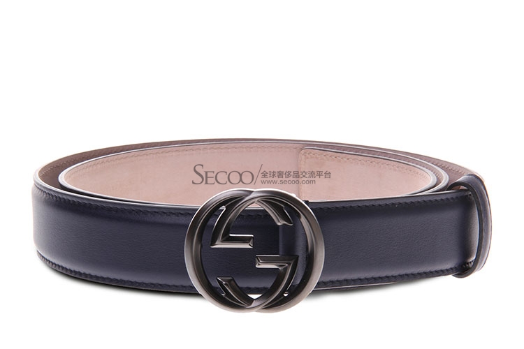 腰带】gucci(古驰)男士金色双glogo扣棕色牛皮压纹皮带【正品 价格