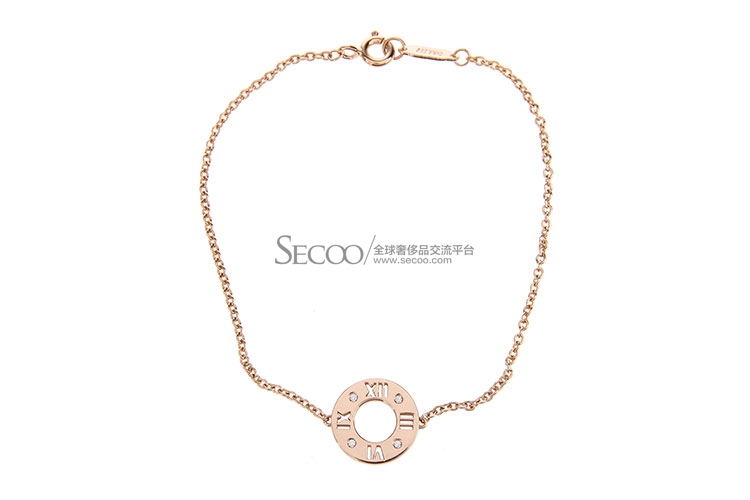 Tiffany & Co.(蒂芙尼) 18K玫瑰金毕加索系列罗马数字镶钻手链【正品 价格 图片】寺库
