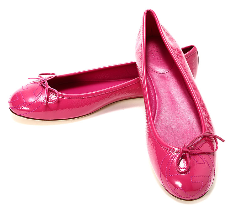 【gucci古驰 平跟鞋】gucci(古驰) 女士粉色漆皮平底鞋 37#【正品