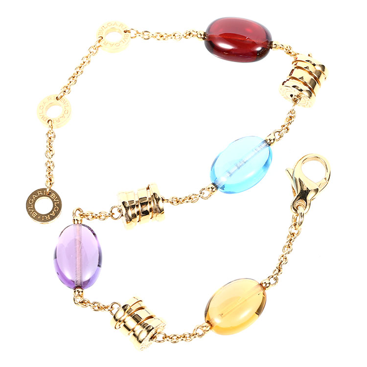 bvlgari(宝格丽) 18k黄金三环彩色宝石手链