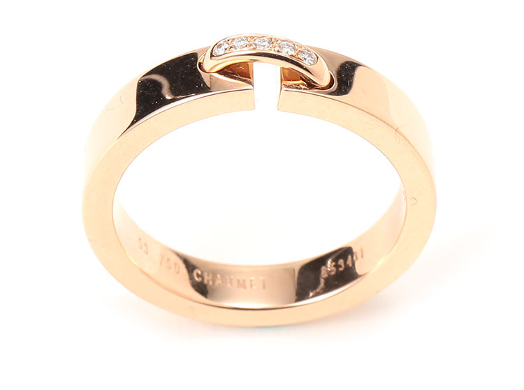 chaumet(尚美) 18k玫瑰金镶钻戒指53