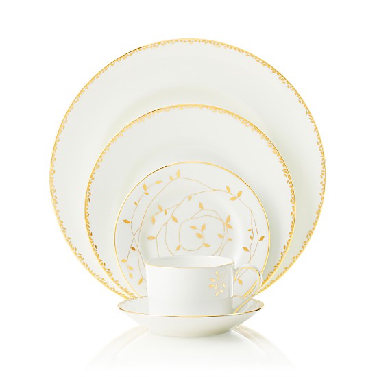 vera wang/王薇薇 wedgwood"gilded leaf 餐具5件套 107024
