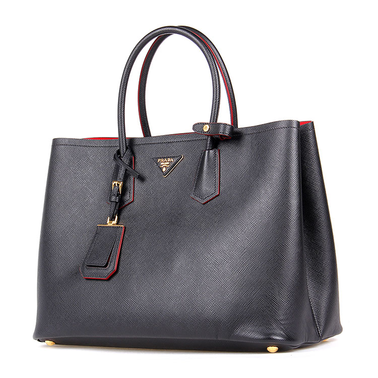 prada(普拉达) #皮质double bag手提包