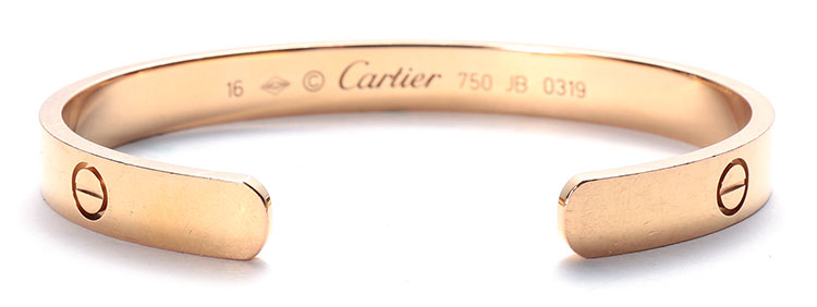 cartier(卡地亚) #18k玫瑰金半口手镯 16