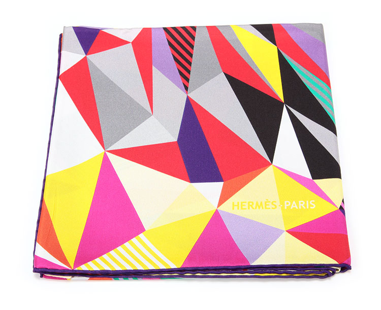 hermes(爱马仕) 彩色菱格纹图案丝巾90