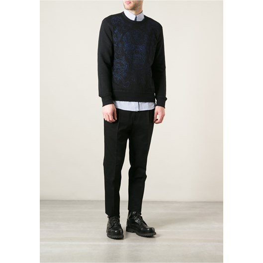 alexander mcqueen/亚历山大 麦昆黑色纯棉男士长袖t恤 9201134025
