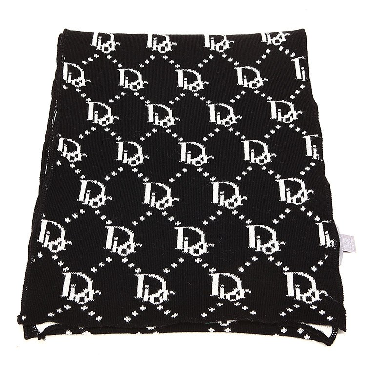 dior(迪奥) #黑色经典logo羊毛围巾
