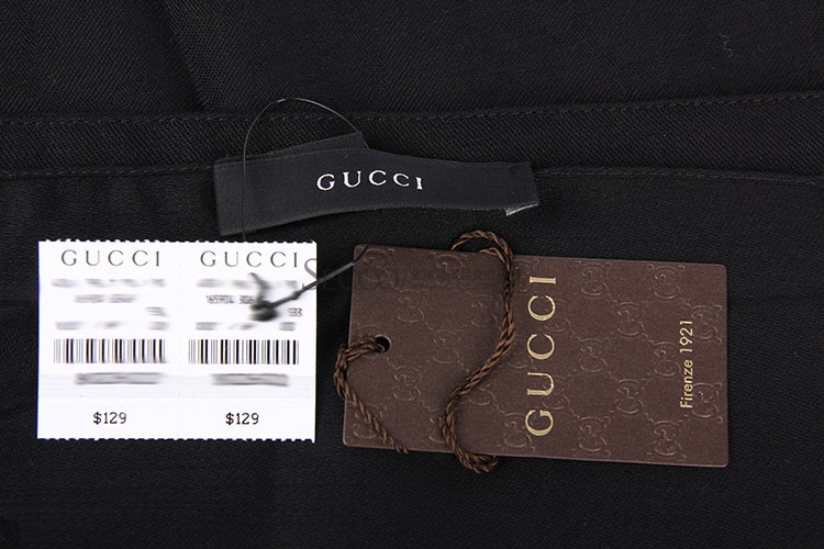 gucci(古驰) 黑色羊绒围巾45×180