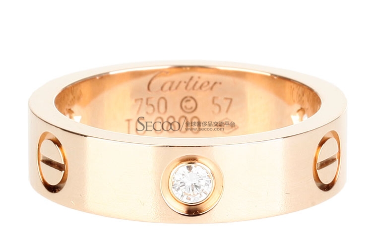 cartier(卡地亚) 18k玫瑰金love系列三钻戒指 57