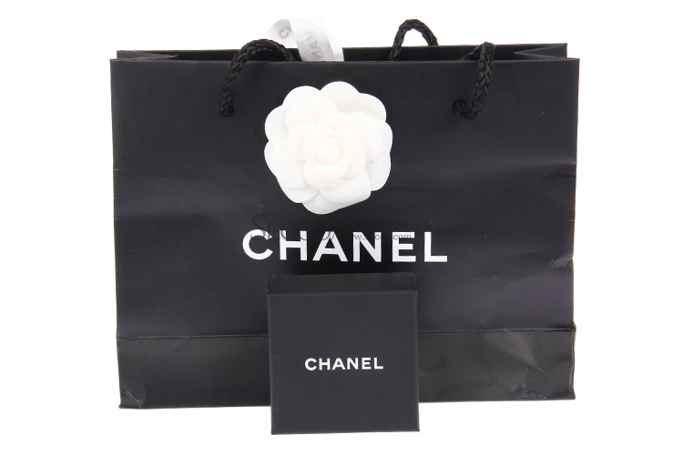 chanel(香奈儿) 浅金色双c镶水钻耳钉