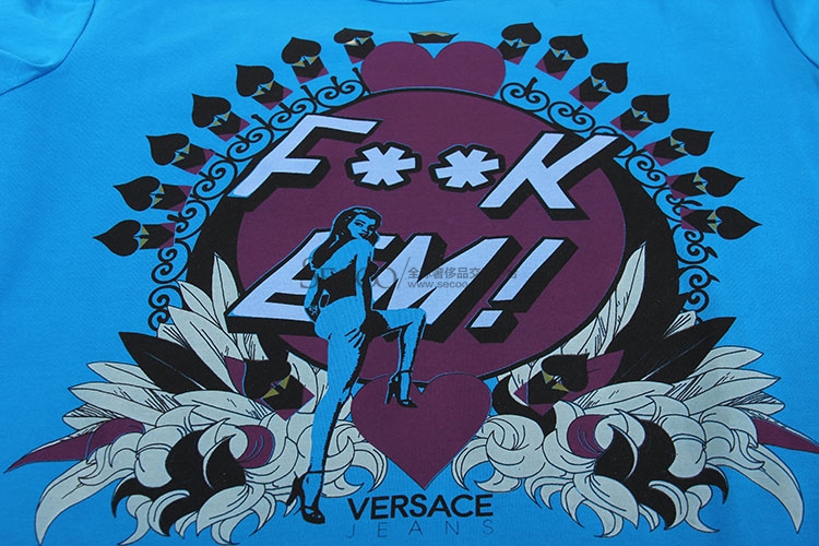 versace(范思哲) 蓝底嬉皮士图案短袖t恤50
