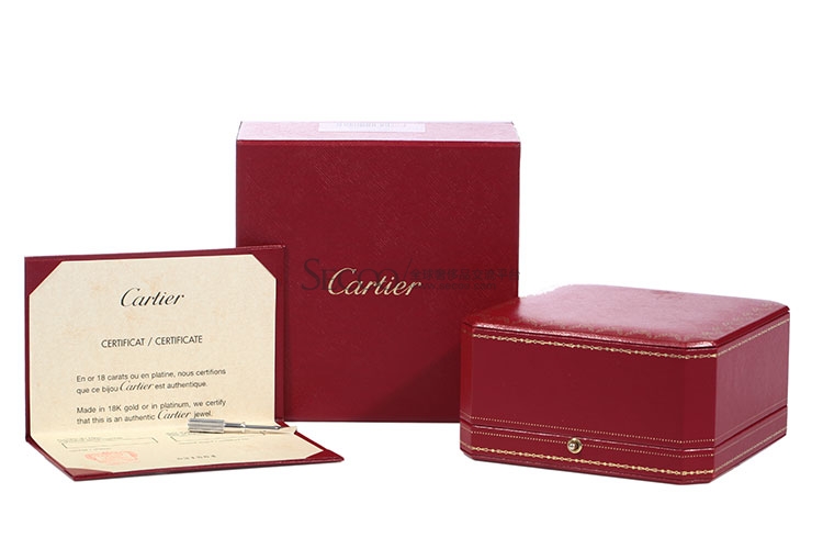 cartier(卡地亚) 18k白金love系列四钻手镯16