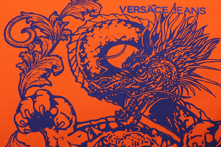 versace(范思哲) 橘色底龙虎图案短袖t恤48