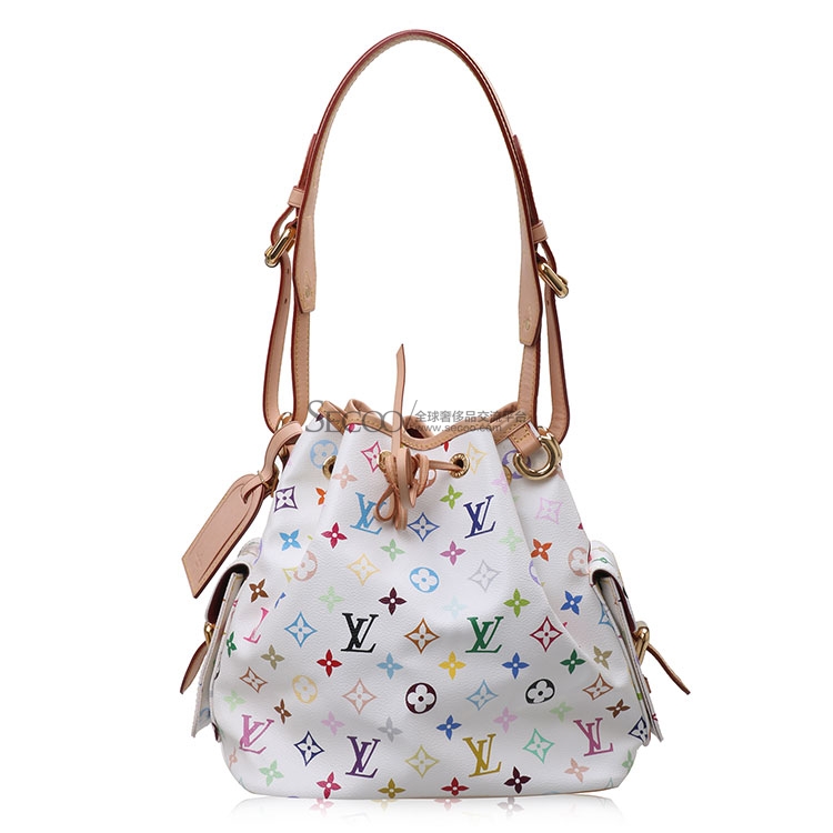 Louis Vuitton(路易威登) 女士白三彩桶包【正品