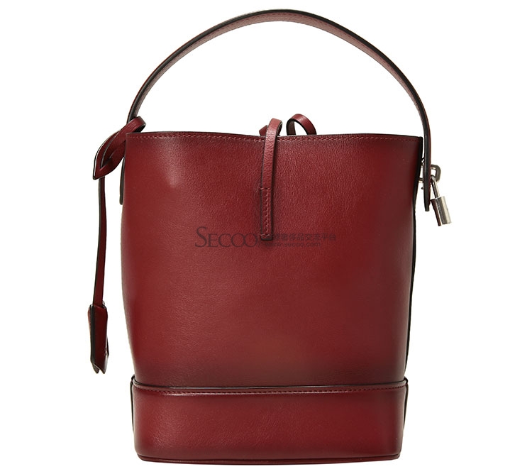 Louis Vuitton(路易威登) #酒红色皮质手提桶包