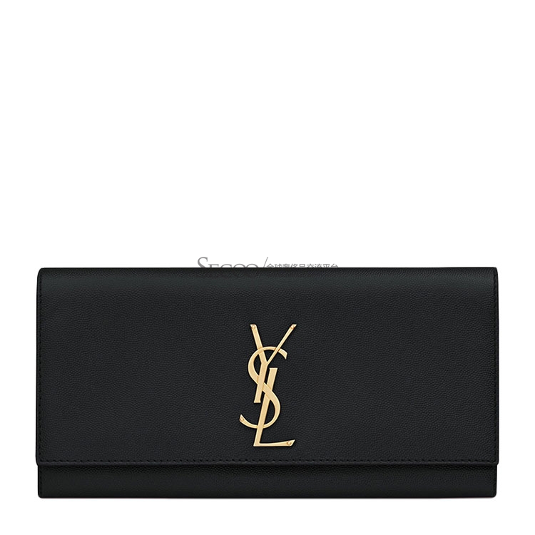 yves saint laurent/圣罗兰黑色真皮ysllogo手包