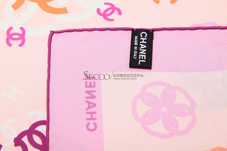 chanel(香奈儿 粉色双clogo丝巾
