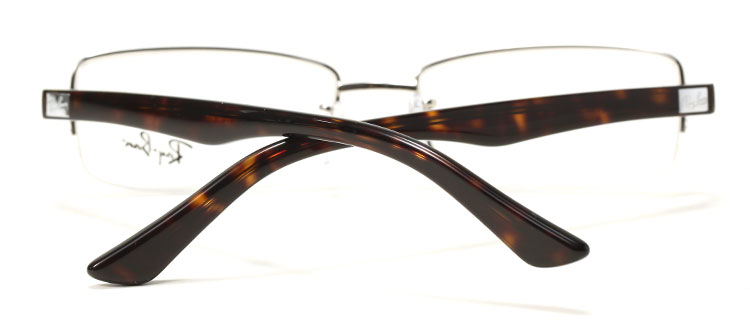 Ray-Ban(雷朋) 银色半框玳瑁腿光学眼镜【正品