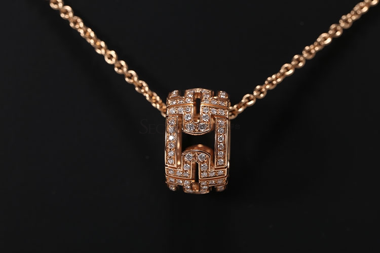 bvlgari(宝格丽) 18k玫瑰金镶钻项链