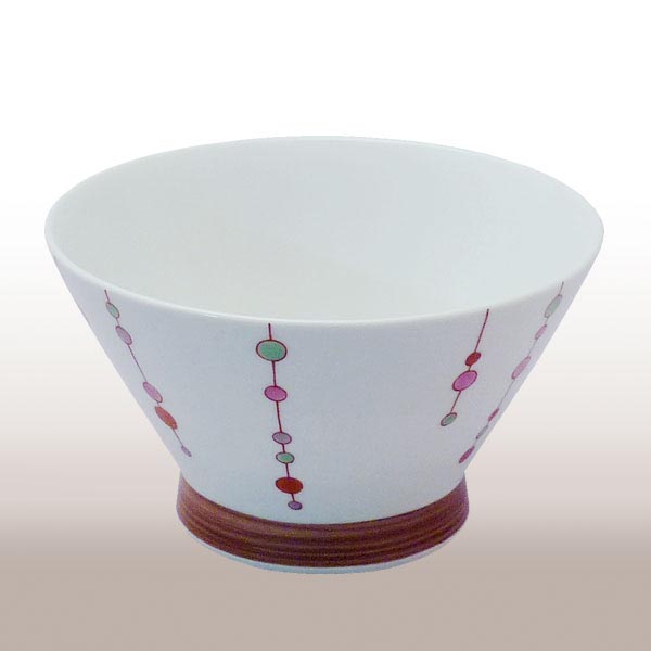 日本皇室御用香兰社 竹帘花纹白瓷碗 7285-1gisw3