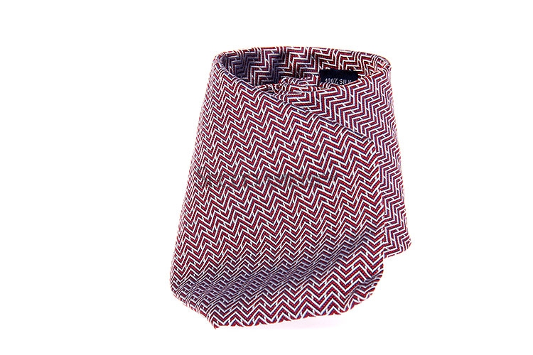 HERMES(爱马仕) 红底白色折纹领带【正品 价格 图片】寺库