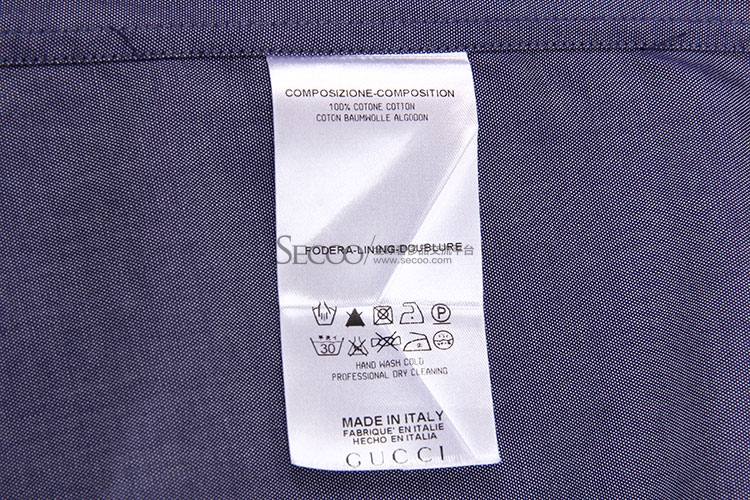 GUCCI(古驰) 蓝紫色纯棉短袖衬衫41#【正品 价格 图片】寺库