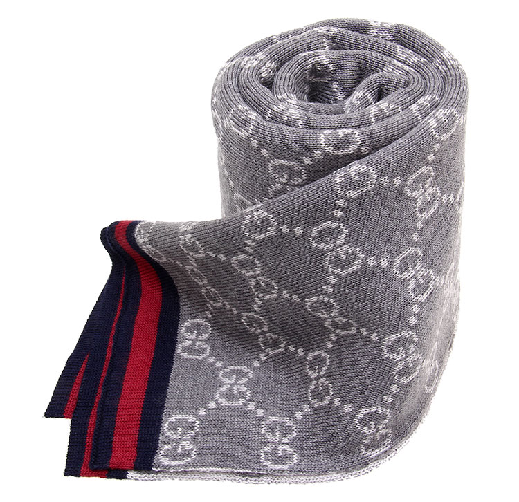gucci(古驰) 灰色logo羊毛围巾
