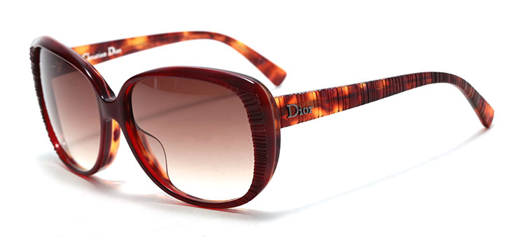 DIOR(迪奥) 红玳瑁色边框磨砂纹太阳镜