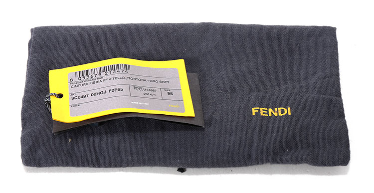 fendi(芬迪) 卡其色皮质腰带95